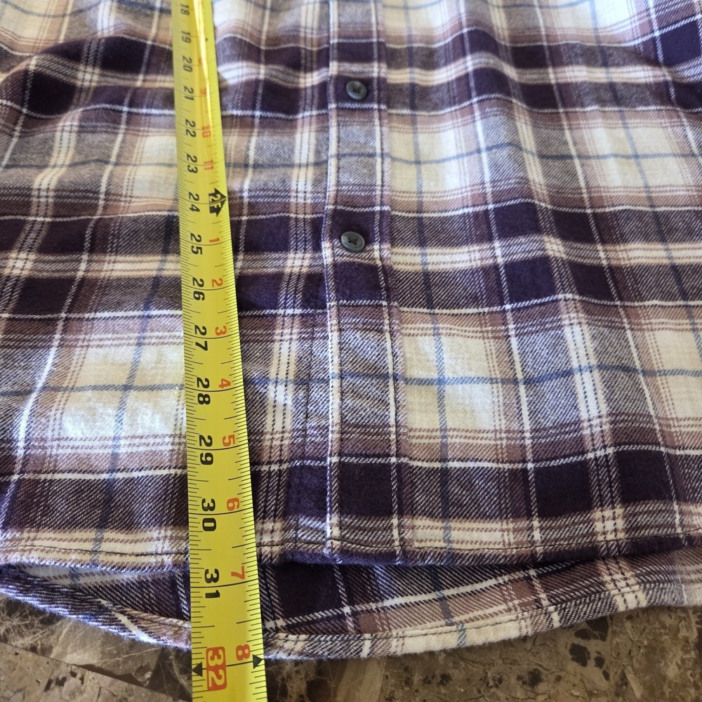 Quicksilver Shirt Mens XXL Purple Plaid Flannel 100% cotton Soft NWT casual - Picture 7 of 13